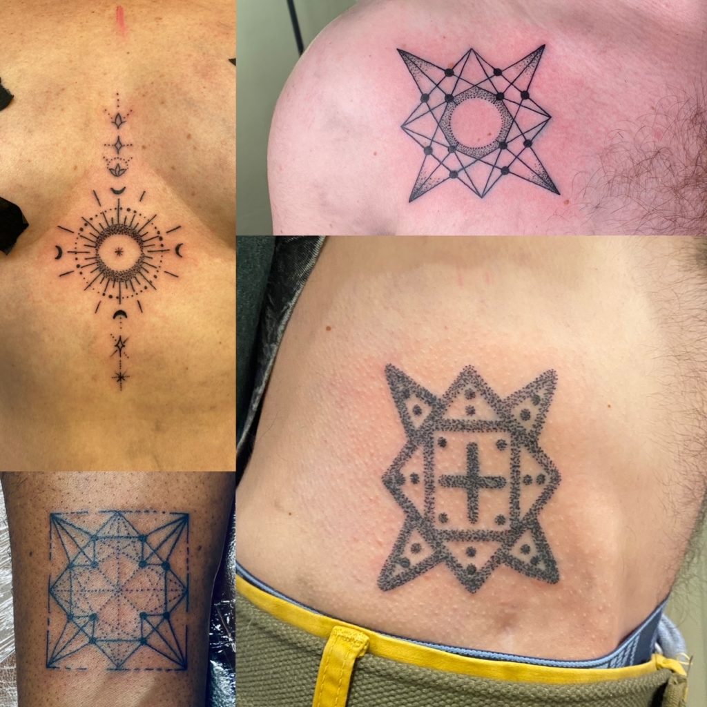 Tatouages sacrés chez InkGallery géométrie énergétique